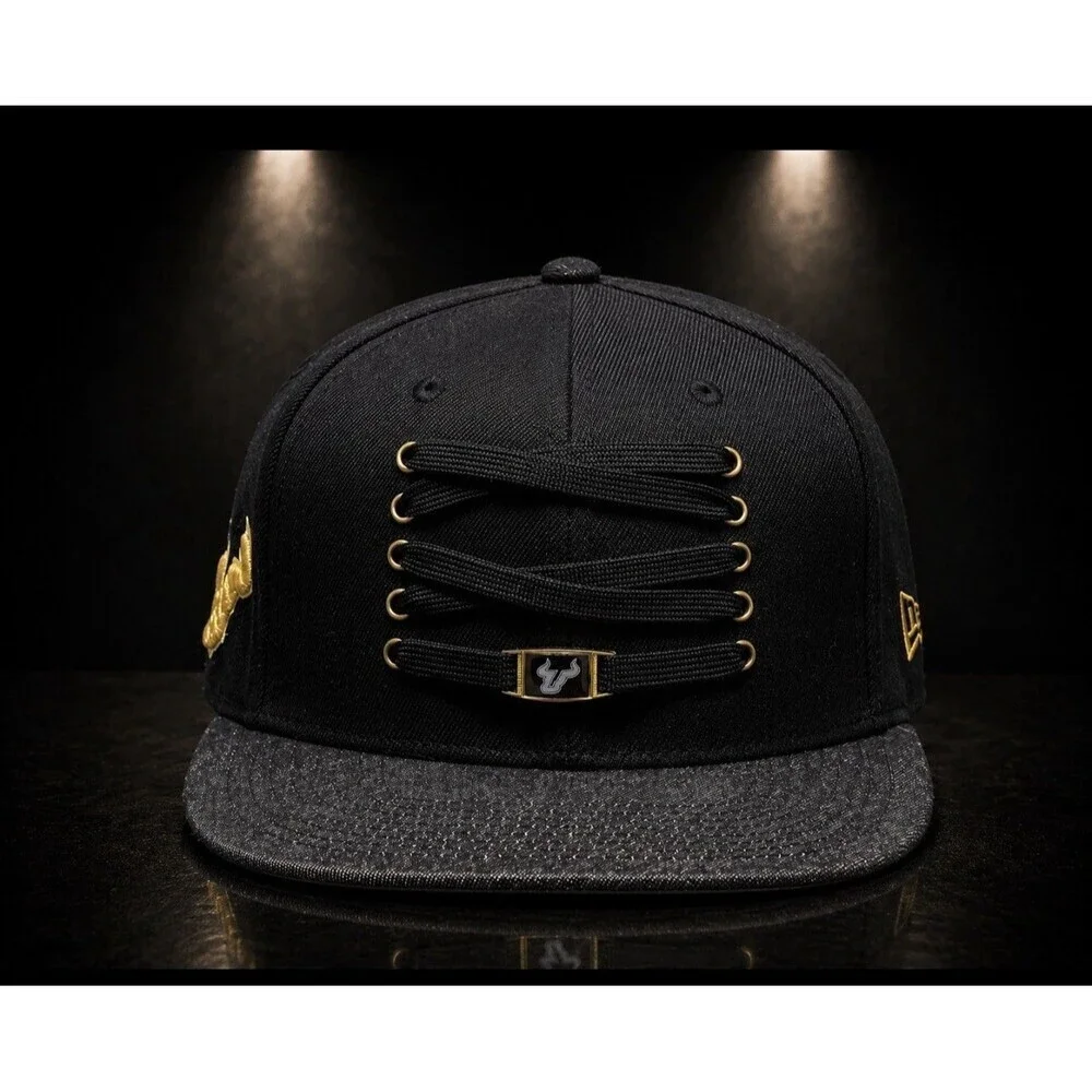 Zephyr Chicago Bulls Lacer Collection SnapBack Hat Black Gray 2 Tone Gold
